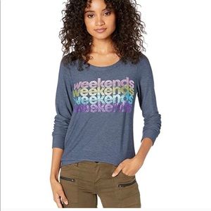 NWT Chaser glitter weekends crew sweatshirt